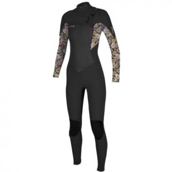 O'Neill Epic 5/4mm Girls Chest Zip Wetsuit - Black & Twiggy - 8 YRS