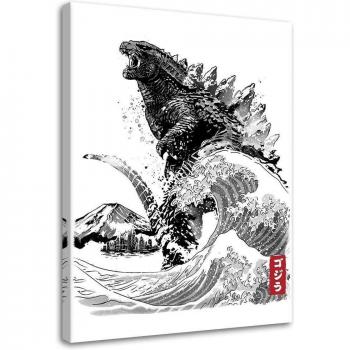 Quadro su tela film Godzilla 40x60 in bianco e nero