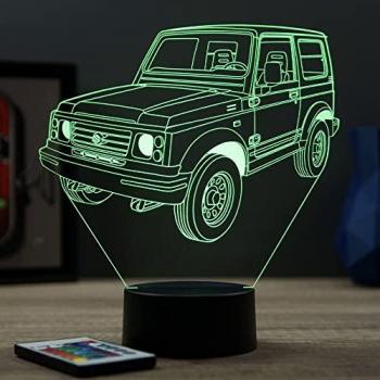 Lampe de chevet illusion 3D personnalisable Suzuki Samouraï