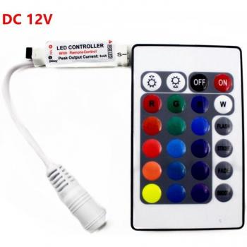 Mini RGB LED Controller Dimmer 12V 12A for LED Strip Lights