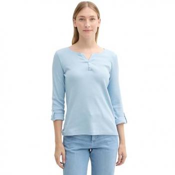 Camiseta Mujer Manga Larga con Botones Tom Tailor