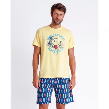 Pijama corto de hombre Admas color amarillo