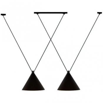 Toolight – Suspendu Loft Noir 2 LED E27, dimensions 18x18 cm