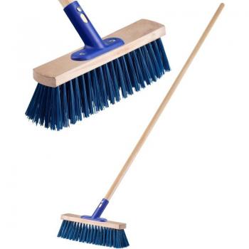 KADAX 30 cm Street Sweeper, Wood & Nylon Handle – Blue