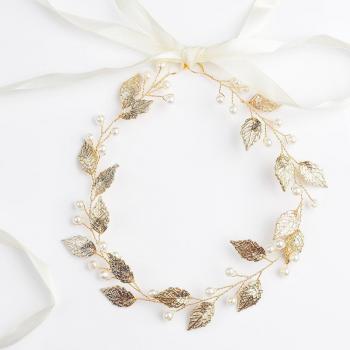 Retro Floral Hair Vine with Pearls
