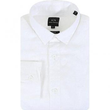 Armani Exchange camisa casual hombre tejido liso blanco
