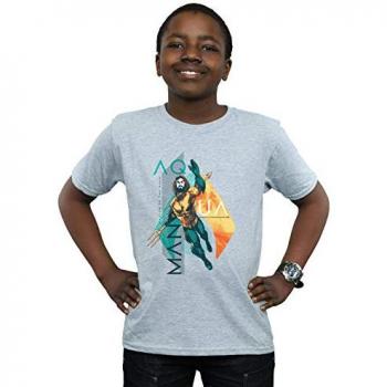 T-shirt gris Aquaman pour enfants 9-11 ans
