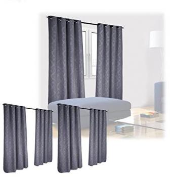 Set Tende Opache “Neve” – 6 pezzi in grigio, 245x135 cm