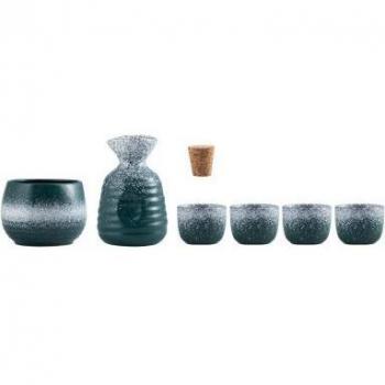 White and Yellow Ceramic Sake Warmer - Japanese Wine Set