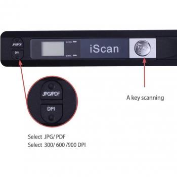 Portable Document Scanner 900 DPI USB 2.0 LCD Display JPG/PDF Support