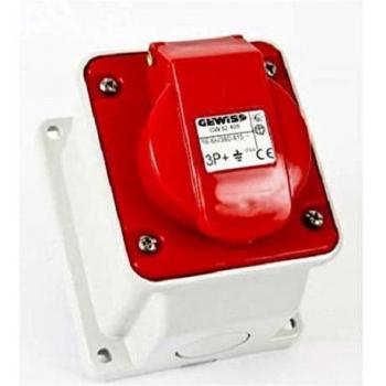Gewiss Red 10° Wall-Mounted Socket Base 3P+T 32A 380-415V IP44