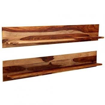Massivholz Wandregal 2er Set 169 x 26 x 20 cm