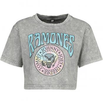 T-Shirt Ramones Short Sleeve Coloured Crest Femme Gris XS-XL