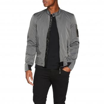 GUESS Aviador Militar, Chaqueta Deportiva para Hombre, Gris (Sombra Oscura D962), S