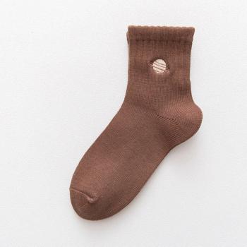 Cosmic Cartoon Cotton Socks - Japanese Astronaut Rocket Design for Autumn Winter Unisex