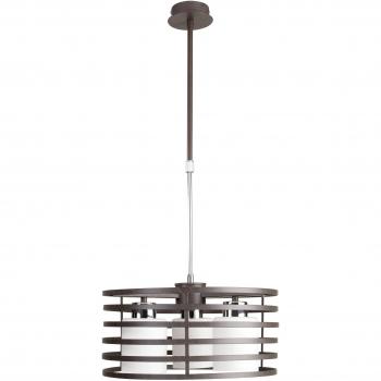 CristalRecord Lámpara Techo Redonda 3 Luces Cell‑2 e27 40 cm Marrón Tulipas Opal