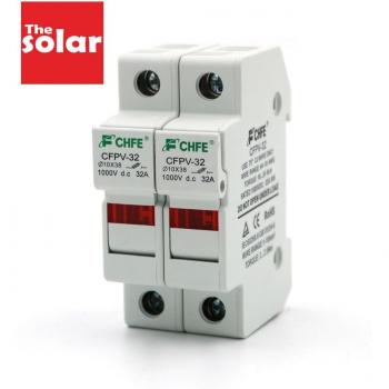 2pcs Solar Fuse Connector with Holder, 5A-30A, 1000V DC, 10x38mm for PV System Protection
