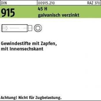Gewindestift mit Isk & Zapfen DIN 915 M16×25 verzinkt