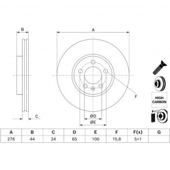Bremsscheibe Bosch für VW, AUDI, SKODA 0 986 479 H71