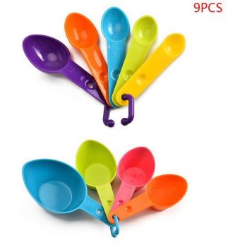 Colorful 9-Piece Measuring Spoon and Cup Set