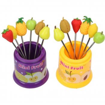 6Pcs Fruit Pattern Dessert Fork Set