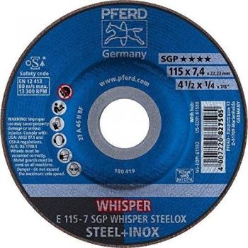 Disco de desbaste para acero e inox SGP WHISPER STEELOX