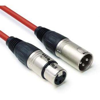 Keepdrum DMX004 RD DMX Kabel Rot 3-pol XLR 3m Elektro-Kabel