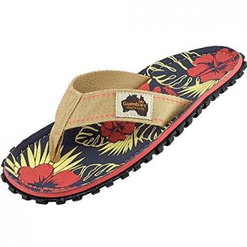 Gumbies Unisex Islander Denim Hibiscus Flip‑Flops