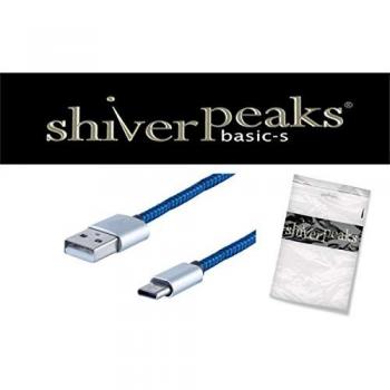 Shiverpeaks®-BASIC-S-USB Ladekabel, USB-A-Stecker auf USB Typ C Stecker, Nylon 2,00m Blau