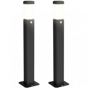 Pack double lampe extérieure LED Outsunny, détection infrarouge, IP65, aluminium noir