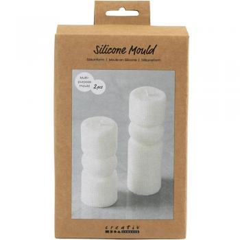 Silikonform gerillter Zylinder, 2 Stück