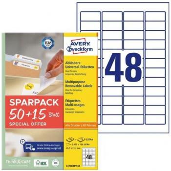 AVERY Zweckform Universal-Etiketten 45,7 x 21,2 mm