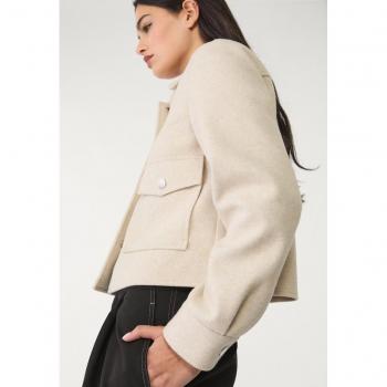 Stradivarius Ecru Kurze Jacke L