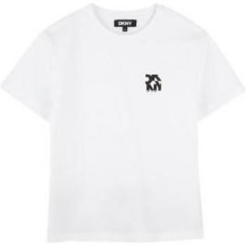 DKNY Unisex Bambino D62297 Maglietta Bianca a Maniche Corti 14 anni