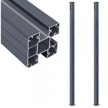 VidaXL Postes de valla 2 unidades aluminio gris oscuro 185 cm