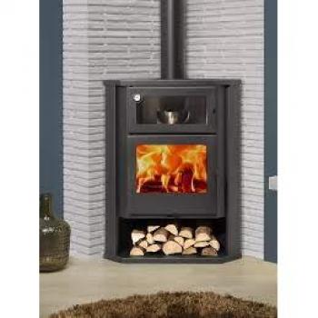 Panadero Estufa de Leña Porto EcoDesign 7 kW con Leñero y Horno