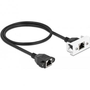 Delock Cavo di prolunga di rete per Easy 45 modulo S/FTP da jack RJ45 a jack RJ45 Cat.6A 50 cm nero