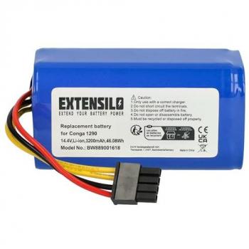 Batería compatible Cecotec Conga 1490, 1590, 1390, 1290 (3200 mAh, 14,4 V, Li-Ion)