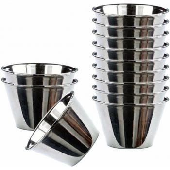 Set 12 Mini Stampi In Acciaio Inox Per Budini 9 Cm
