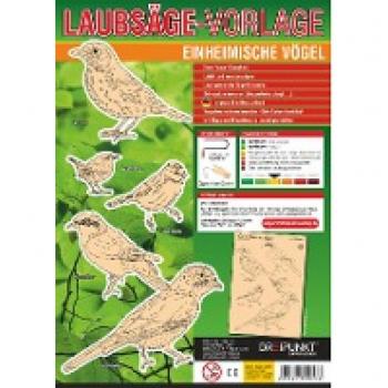 Laubsägevorlage für fünf einheimische Singvögel
