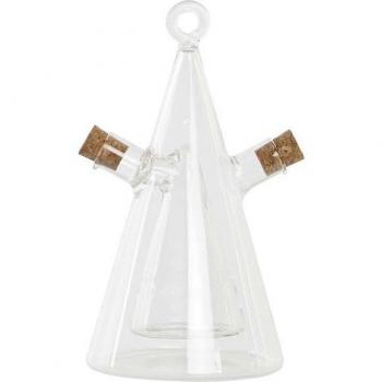 Flacons d'huile et vinaigre - DKD Home Decor - Transparent - Liège et verre borosilicate - 10,5 x 9 x 18 cm