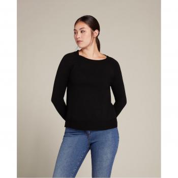 Elena Miró - Jersey de mujer con escote del barco y mangas de raglán