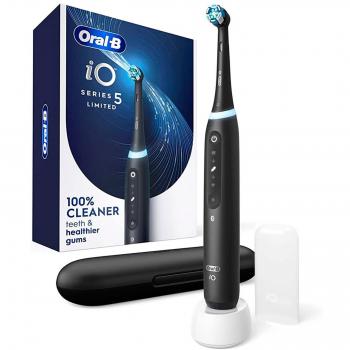 Oral-B iO Series 5 - Erwachsener - Vibrierende Zahnbürste - Tägliche Pflege - Intensiv - Sensibel - Super sensitive - für weiße Zähne - Schwarz - 2 min - Schwarz (415107)