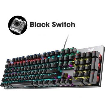 Wired RGB Backlit Keyboard for Gamers with Black & Brown Switches