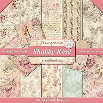 Papel Scrap Stamperia Shabby Rose (10 Hojas, 30 x 30)
