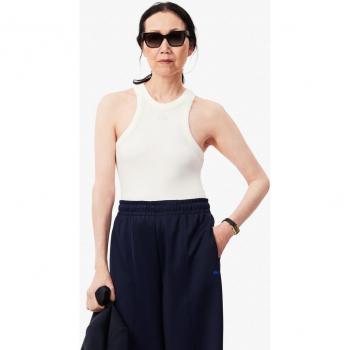 Top Lacoste Slim Fit Bianchi in Modal per Donna Taglia XS