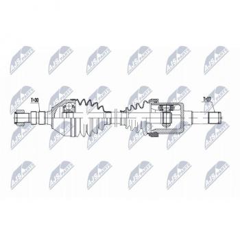 Semiasse Cardan Antriebswelle NTY NPW-PL-142 per Boîte Automatique Essieu Anteriore Destro