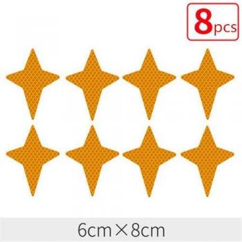 8pcs Reflective Car Star Decals - Warning Stickers Made with 3M