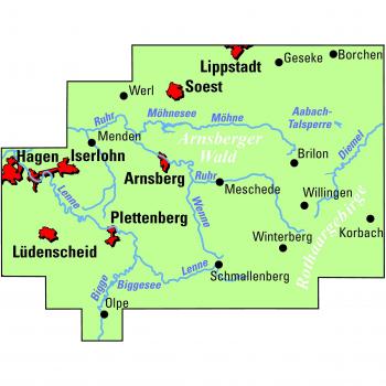 ADFC-Regionalkarte Sauerland mit Tagestouren-Vorschlägen, 1:75.000, reiß- und wetterfest, GPS-Tracks Download: Mit RuhrtalRadweg und SauerlandRadring (ADFC-Regionalkarte 1:75000)