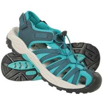 Mountain Warehouse 'Seaside' Lightweight Cushioned Touch Strap Summer Drainage Shandals – Teal
